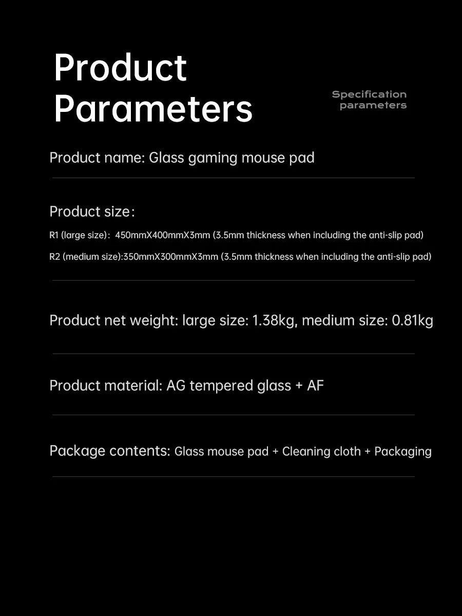GlideCore™ Tempered Glass Gaming Mouse Pad
