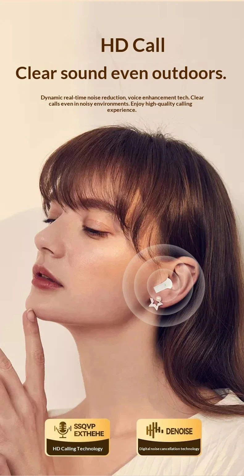 Bluetooth 5.4 Earbuds Semi-in-ear Design Endurance Battery Wireless Earphones With Mic Music Companion for Battery Display