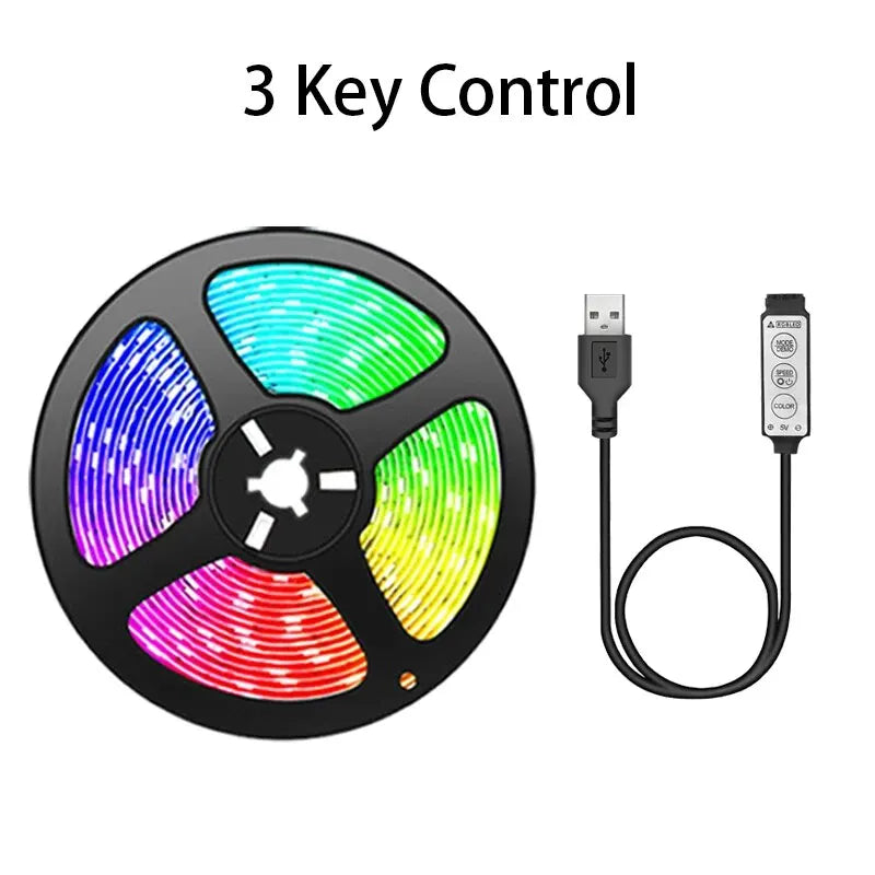 USB LED TV Backlight Strip – 3-Key Control, Flexible Ribbon