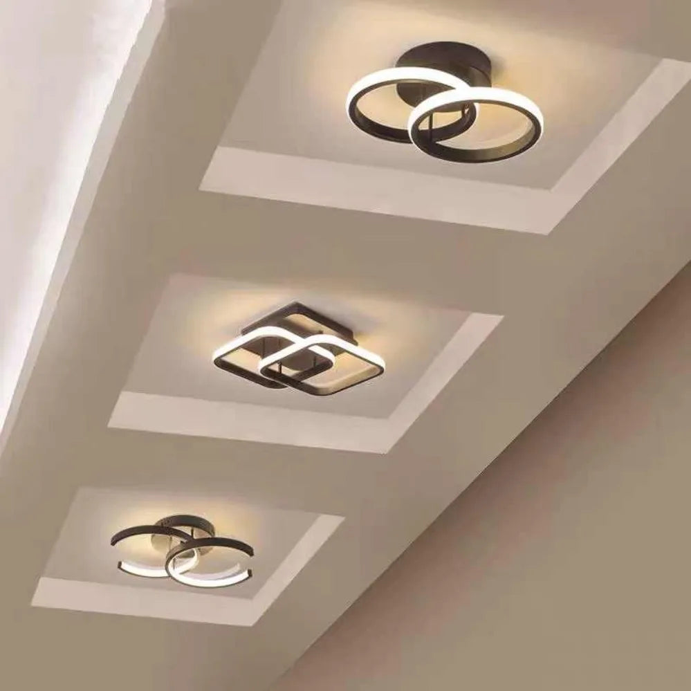 Modern Dual-Ring LED Ceiling Light – 25W/30W, Touch Switch