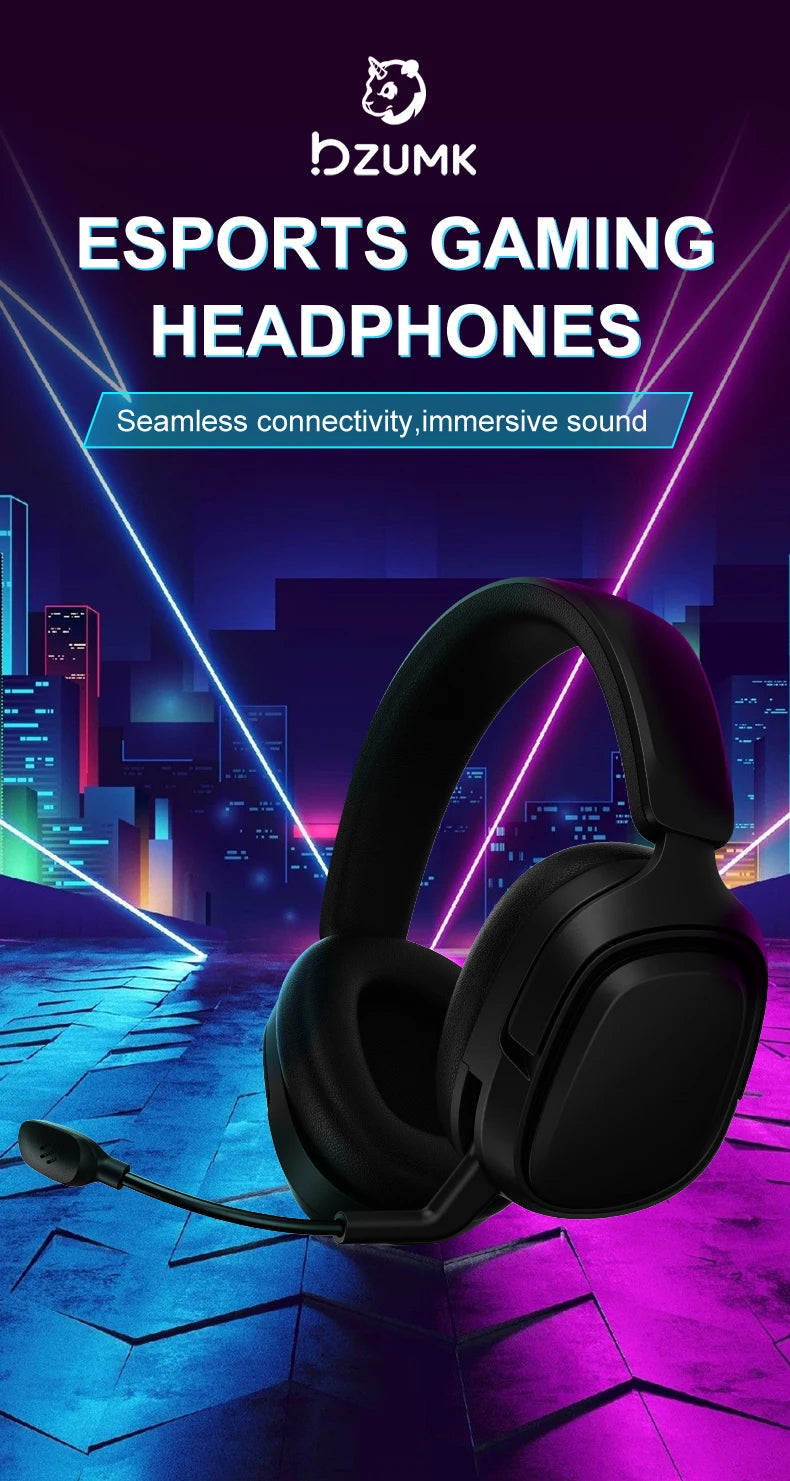 GT808 gaming headset is an ergonomic over-ear wireless headset, equipped with a 360-degree rotatable microphone and breathable
