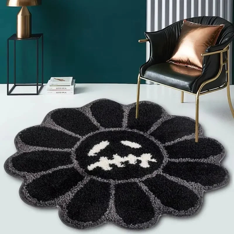 Tufted Sunflower Carpet Bathroom Aesthetic Antislip Area Rug Jack Cactus Flower Mat Bedroom Rug Living Room Decoration Ornament