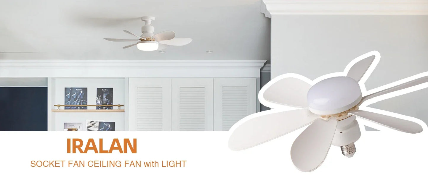 30W/40W Ceiling Fan with LED Light – Remote Control, E27 Base