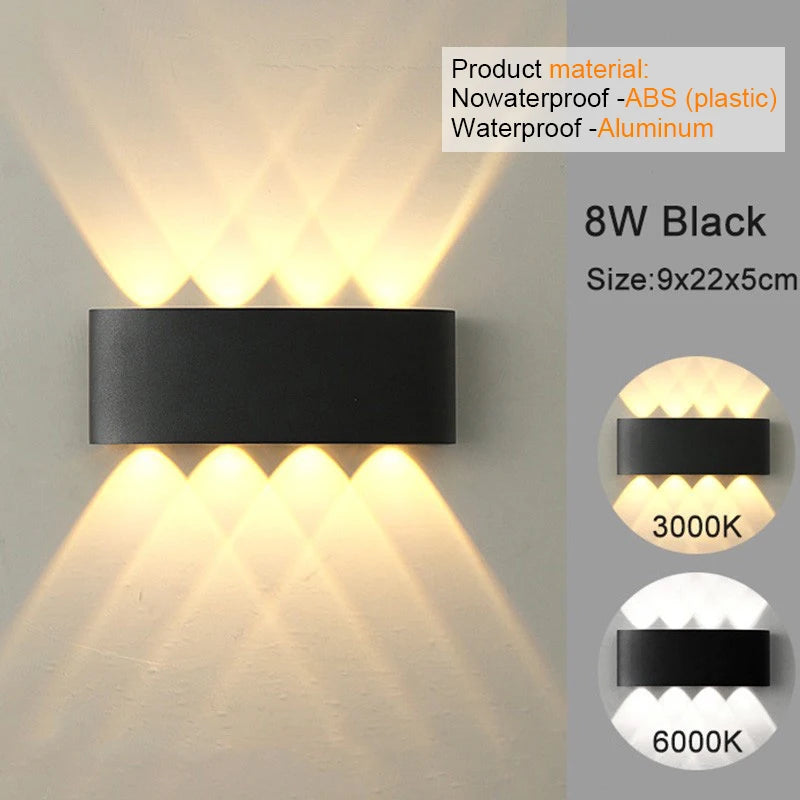Modern LED Wall Sconce – Indoor & Outdoor Up-Down Light