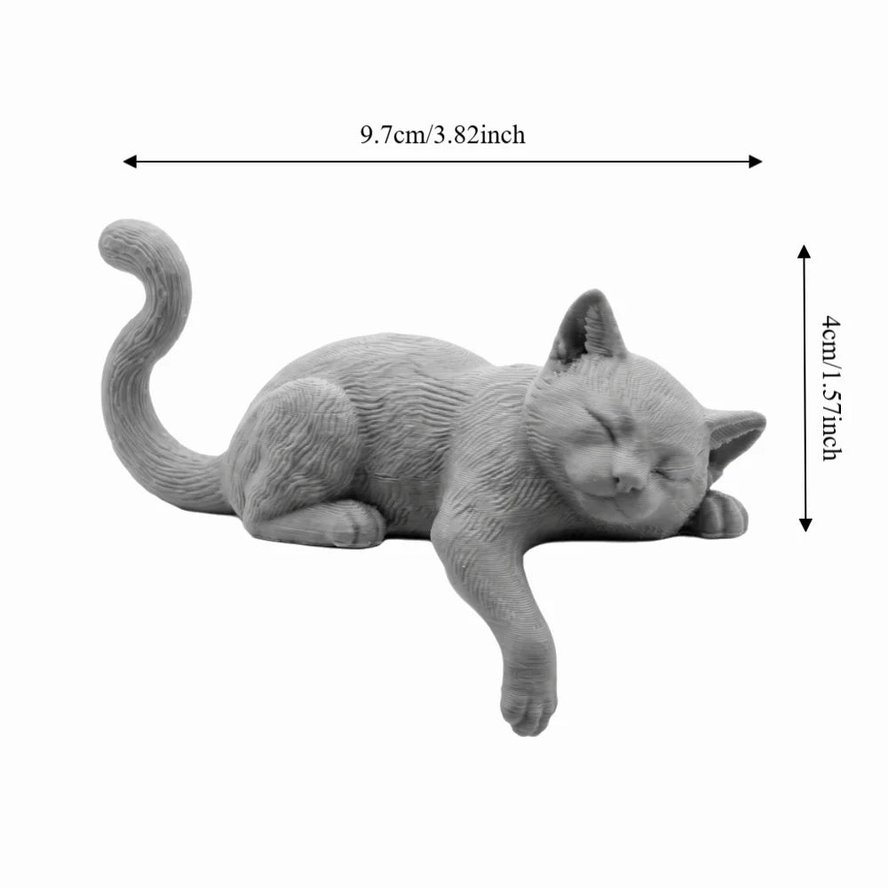 Unique Cute Desk Cat Decorations 3D Printed Creative Decorative Cat Statues Funny Cat Statues Crafts Desktop Use