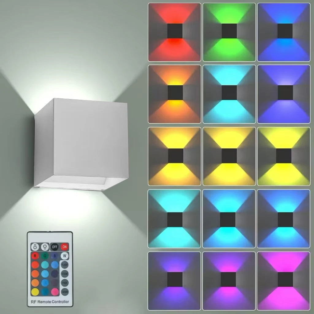 RGB LED Wall Sconce – 3W Remote Control, Up & Down Indoor Light