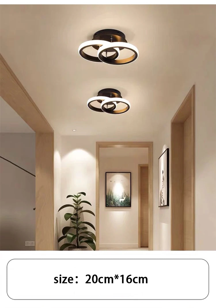 Modern Dual-Ring LED Ceiling Light – 25W/30W, Touch Switch