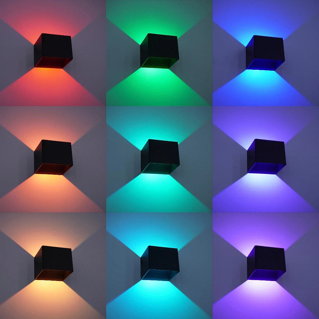 RGB LED Wall Sconce – 3W Remote Control, Up & Down Indoor Light