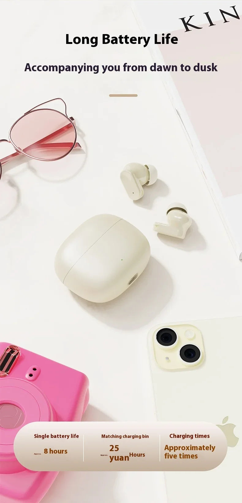 Lightweight Waterproof In-Ear Earbuds Comfort Fit Portable Design Enhanced Sound for Sports Daily Use Ergonomic Wearing