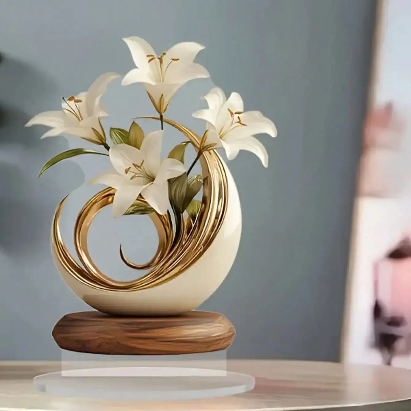 Floral Desktop Decoration Ornament 20x20cm Acrylic 2D Flat Home Decor Easy Install Practical Flower Desk Accessory