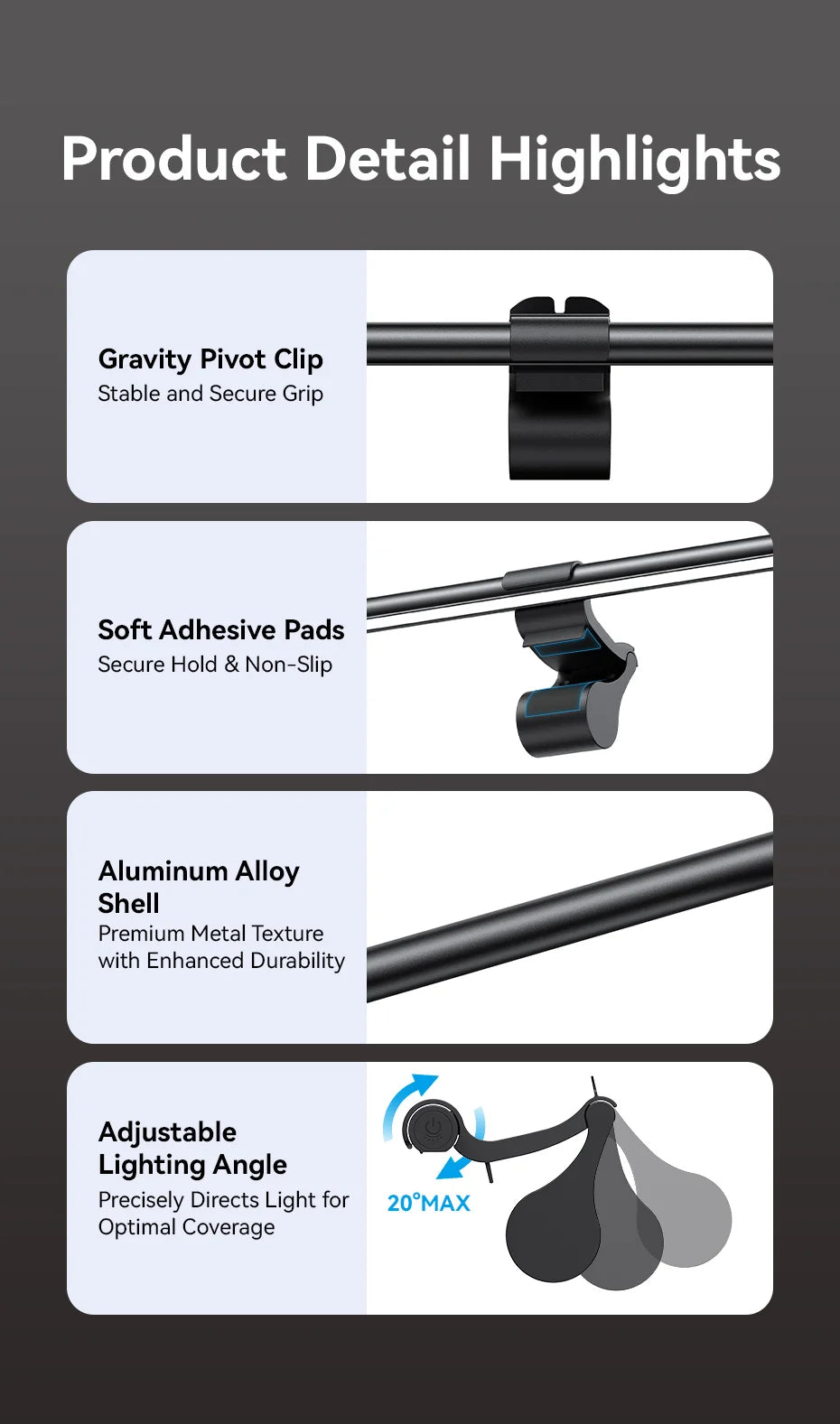 LED Monitor Light Bar – Eye Protection, 3 Color Temps, USB-C