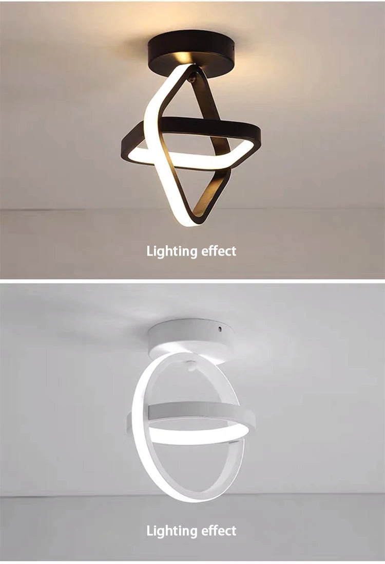 Modern Dual-Ring LED Ceiling Light – 25W/30W, Touch Switch