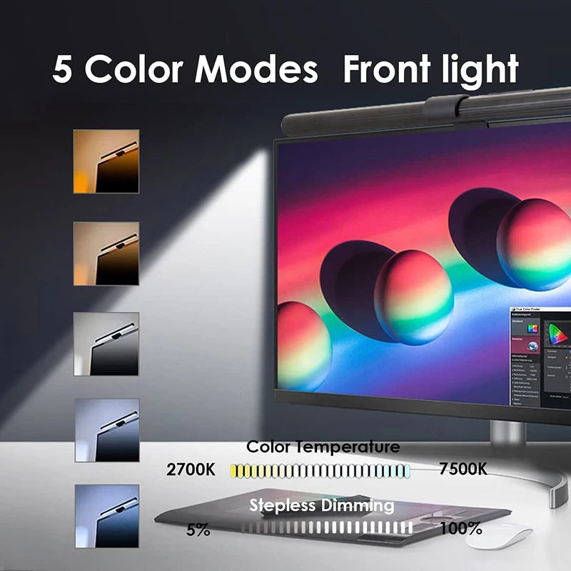 RGB Monitor Light Bar – 44CM, Stepless Dimming, Atmosphere Lighting