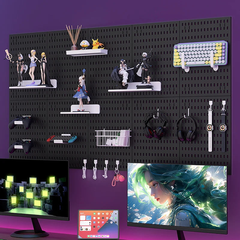 GridForge™ No-Drill Pegboard Shelf