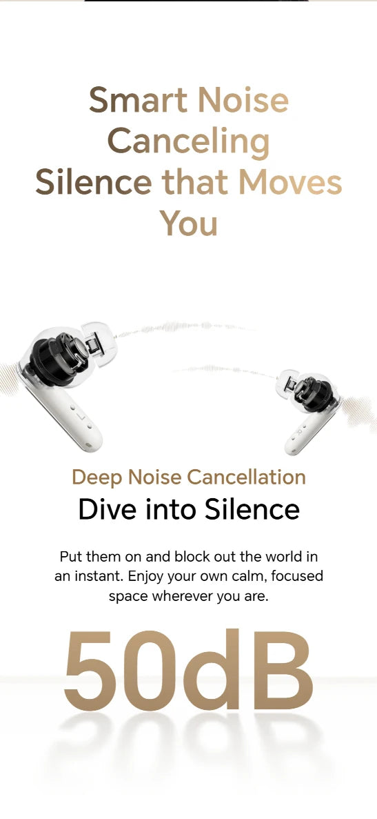 HONOR Earbuds 4 Earphones Wireless Bluetooth 5.3 Headphones Hybrid Active Noise Cancellation Earbuds Low Latency Headset Gaming