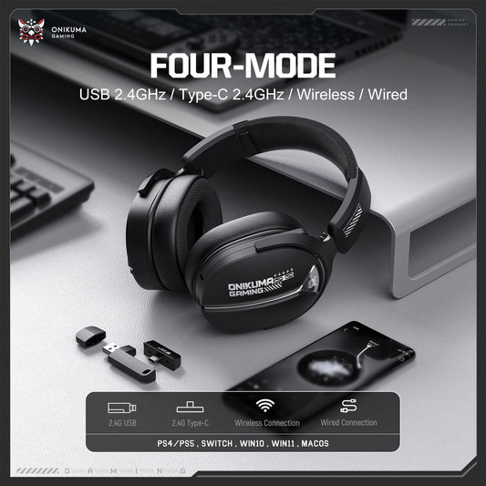 Gaming Headset with Ergonomic Design Breathable Glow Effect 360 Degree Rotatable Microphone Suitable for PS5 PC Notebook