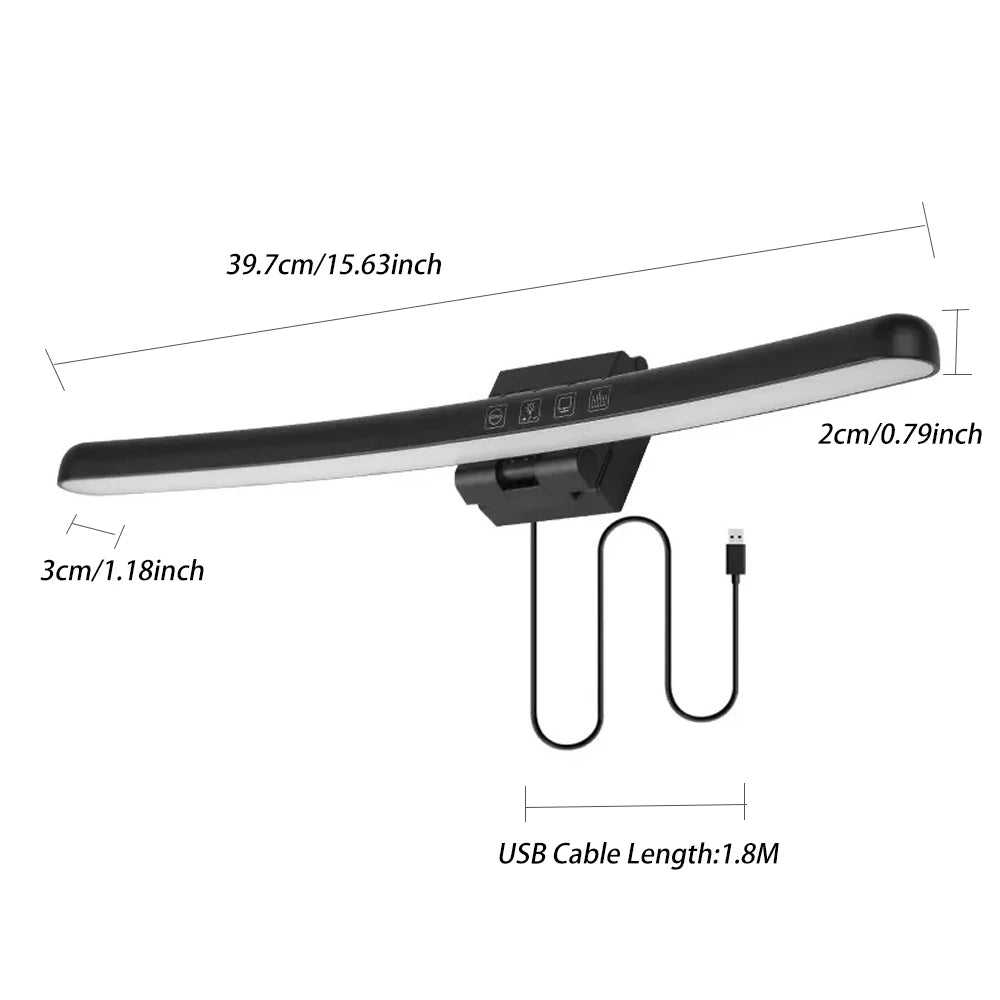 Curved Monitor Light Bar – RGB Backlight, 3 Color Temps, USB-C