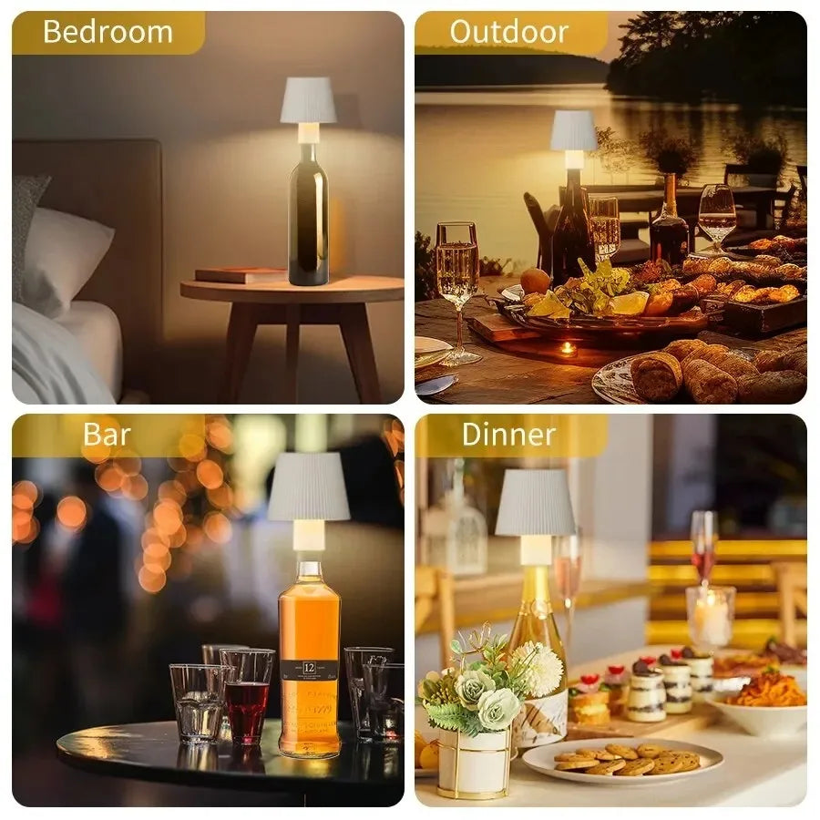 RGB Wireless Table Lamp For Wine Bottles LED Bottle Light For Outdoor Use Touch Control Ideal For Restaurant Bars Festival Party