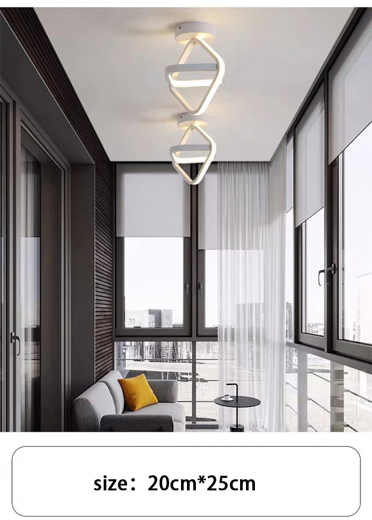 Modern Dual-Ring LED Ceiling Light – 25W/30W, Touch Switch