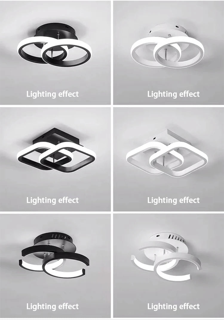 Modern Dual-Ring LED Ceiling Light – 25W/30W, Touch Switch