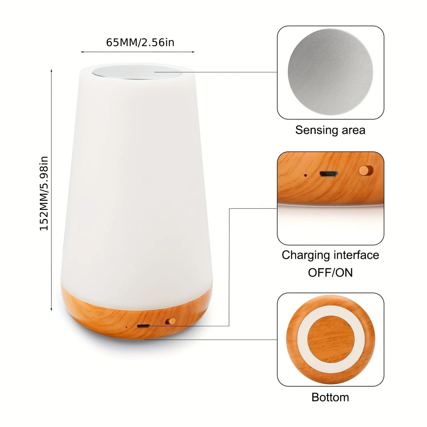13-Color RGB LED Night Light – Rechargeable, Touch & Remote