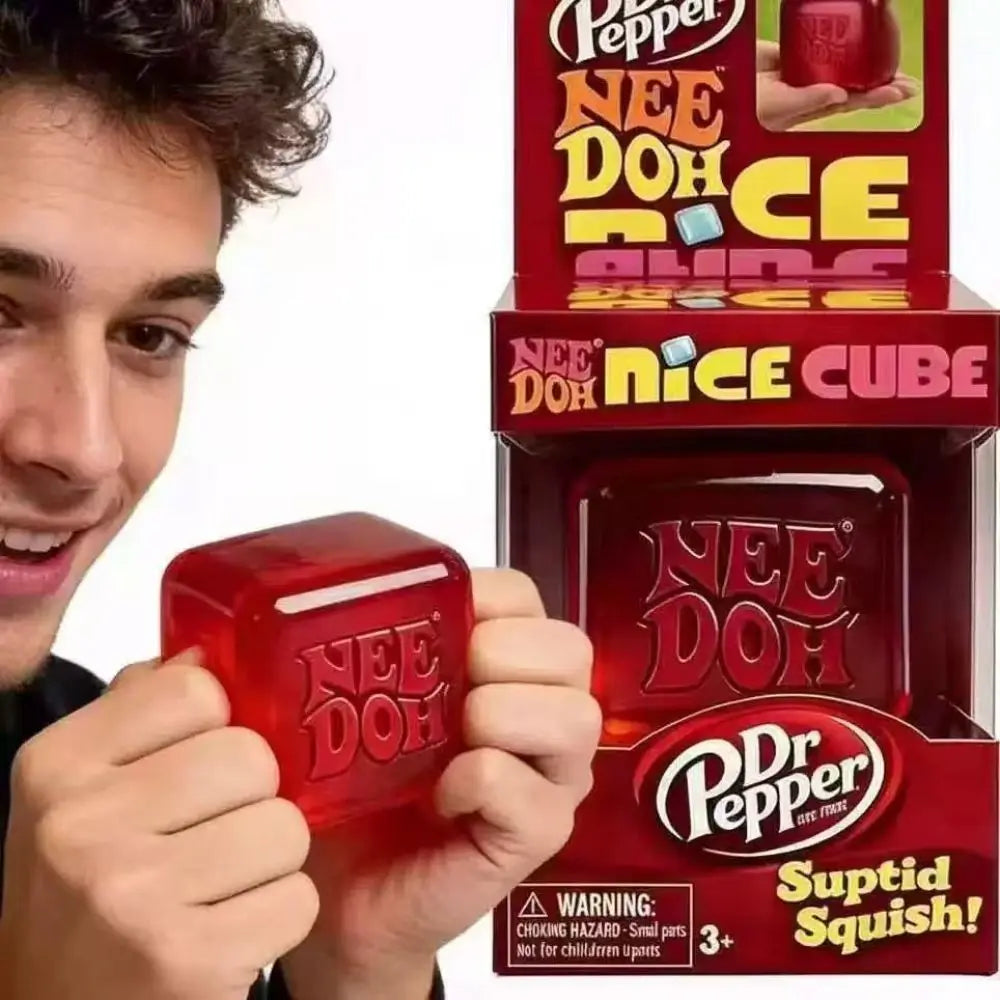 NeeDoh Nice Cube Sensory Fidget Toy Squishy Toys for Adults, Desktop Sensory Cube for Anxiety Relief and Focus Enhancement