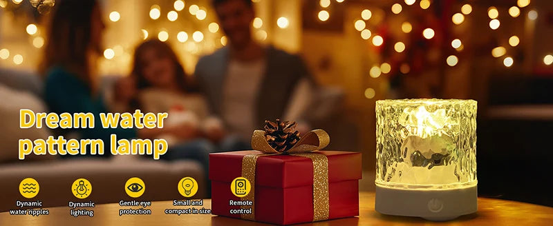 RGB 16 Colors Water Ripple Atmosphere Light Remote Control Dynamic Flame Starry Sky Romantic Bedroom Decor Projection Night Lamp