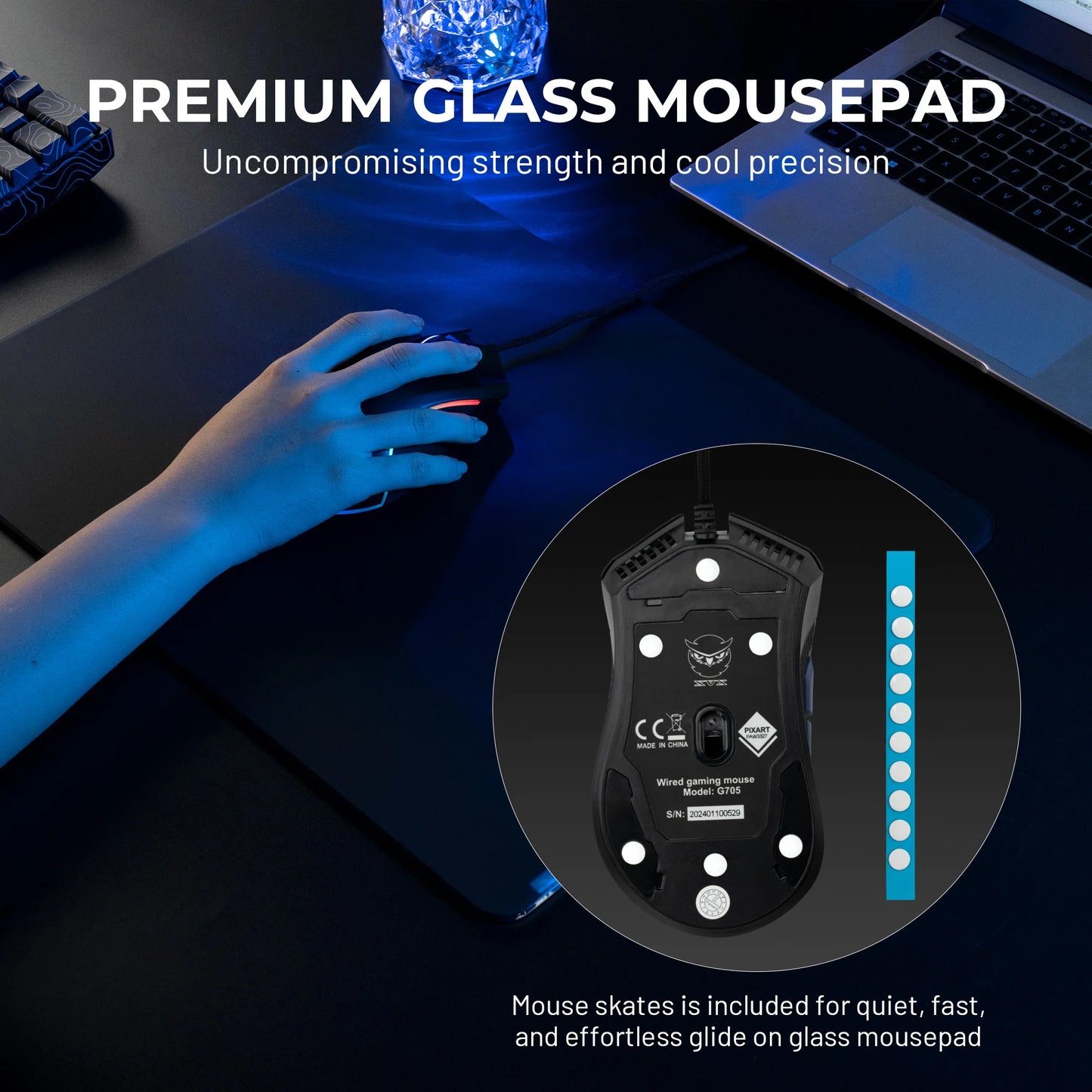 ZeroTrace™ Premium Tempered Glass Mouse Pad