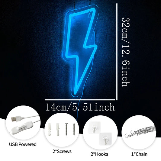 Lightning Bolt Neon Wall Light