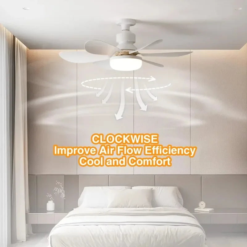 30W/40W Ceiling Fan with LED Light – Remote Control, E27 Base