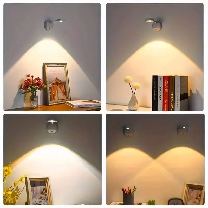 RGB LED Motion Sensor Wall Lamp Set 16 Colors Dimmable USB Rechargeable 2000mAh Intelligent Human Sensing Art Picture Light