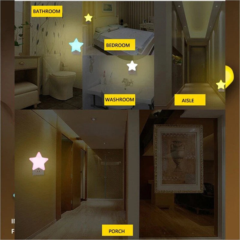 LED Star Night Light – Plug-In Bedroom & Nursery Lamp