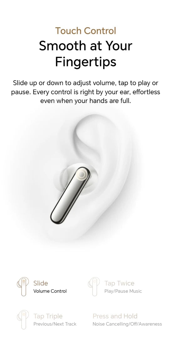 HONOR Earbuds 4 Earphones Wireless Bluetooth 5.3 Headphones Hybrid Active Noise Cancellation Earbuds Low Latency Headset Gaming