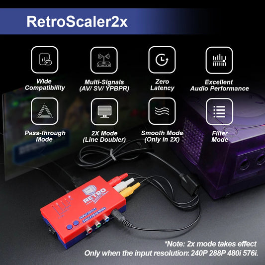 RetroScaler2x AV to HDMI Converter for Retro Gaming Consoles