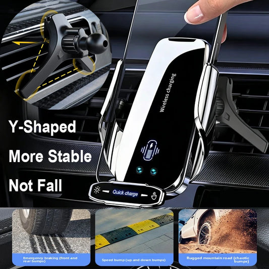 Wireless Charger For Car Mobile Cell Phone Holder Support For Mobile Car Mount Automotive Electric Induction Auto Clamping