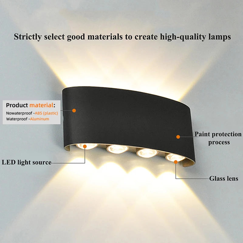 Modern LED Wall Sconce – Indoor & Outdoor Up-Down Light