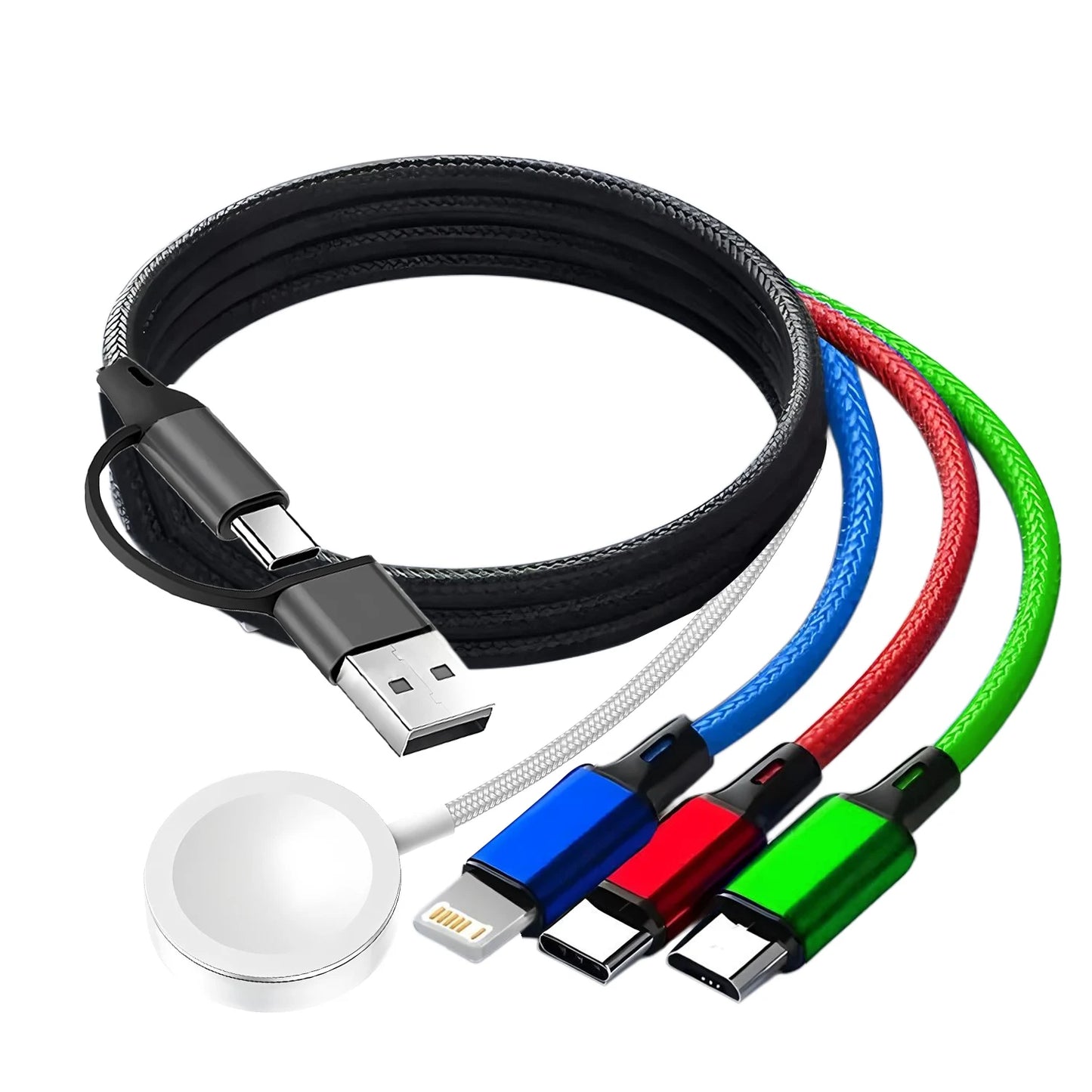 4-in-1 Multi Charging Cable for iPhone, Android & Apple Watch | 120cm Fast Charge Cord