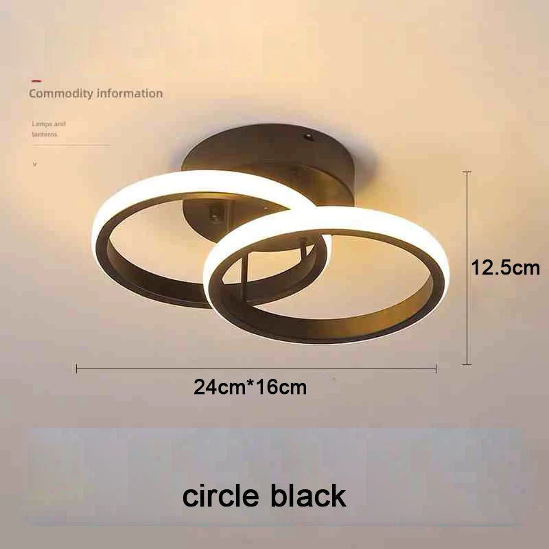 Modern Dual-Ring LED Ceiling Light – 25W/30W, Touch Switch