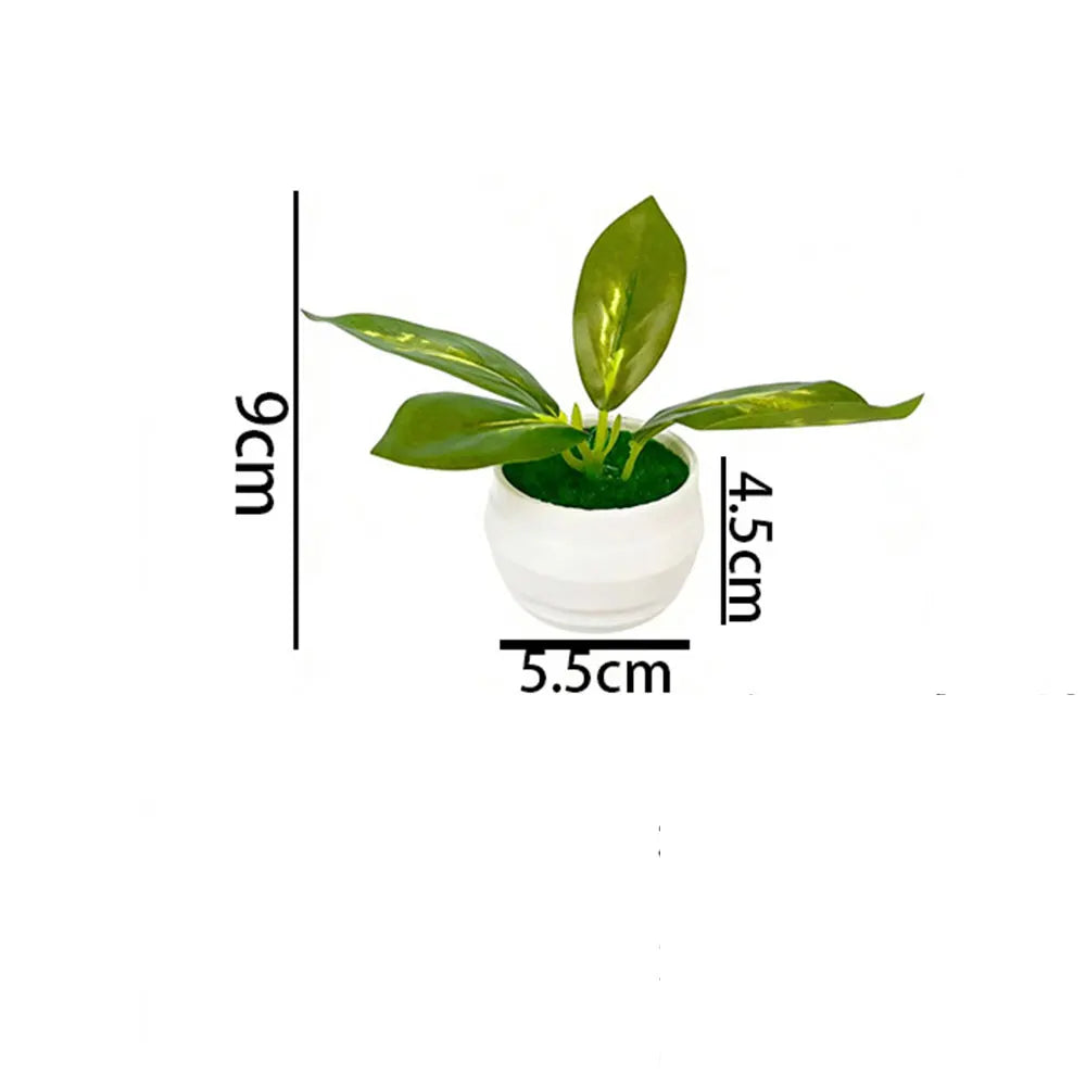 Artificial green plants, office desk decorative plants, bonsai, artificial flowers, and creative accessories in 4 small pots