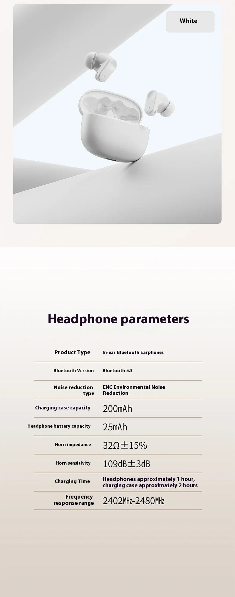 Ergonomic Comfort Wearing In-Ear Headphones Waterproof with Improved Sound Quality Ideal for Outdoor Sports and Daily Commute