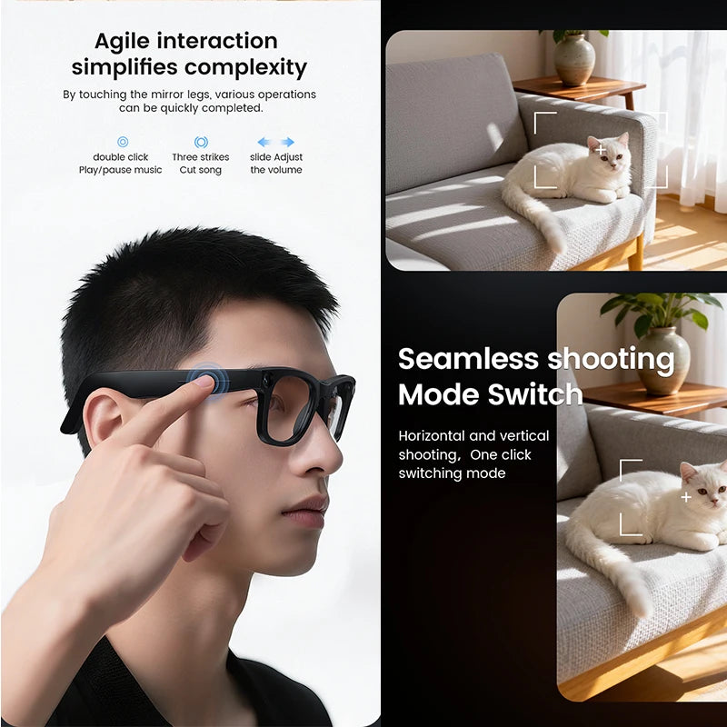 AI Smart Glasses with HD Camera & Photochromic Lenses | Bluetooth Calls & Translation