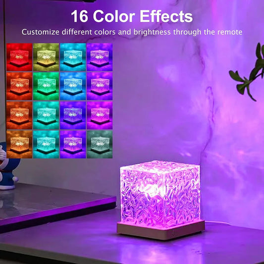 AuraGlow™ Crystal Water Ripple Lamp