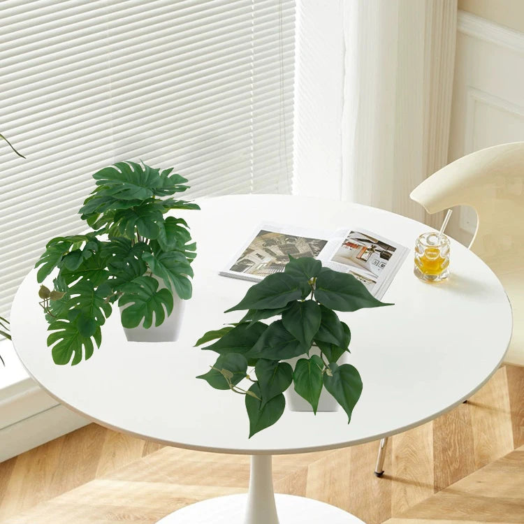 1pc Fake Plants, Small Artificial Plants with Plastic Pots, Fake Potted Desk Plants for Office Home Shelf Decor Indoor Outdoor
