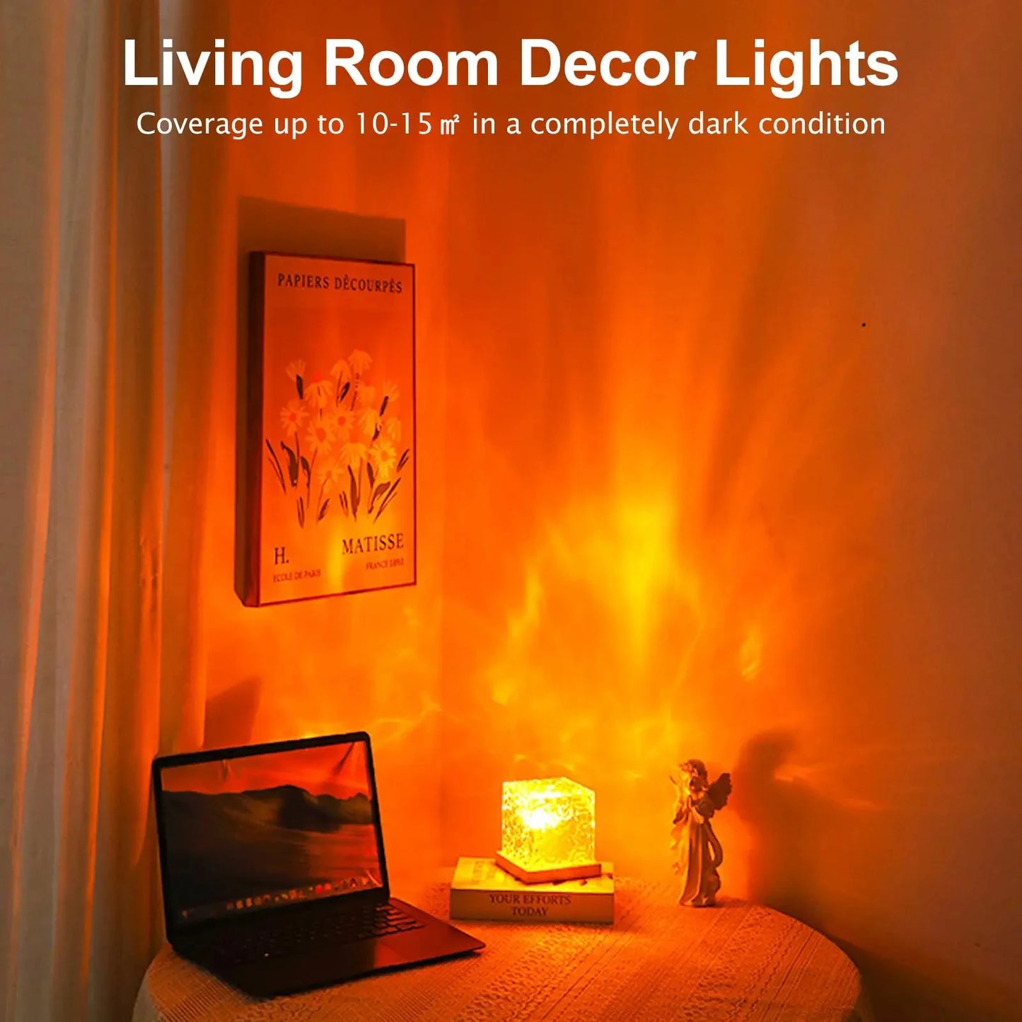 RGB16 Color Water Ripple Ambient Light, Bedroom Light and Shadow Atmosphere, Rotating Table Lamp, Bedside Night Light