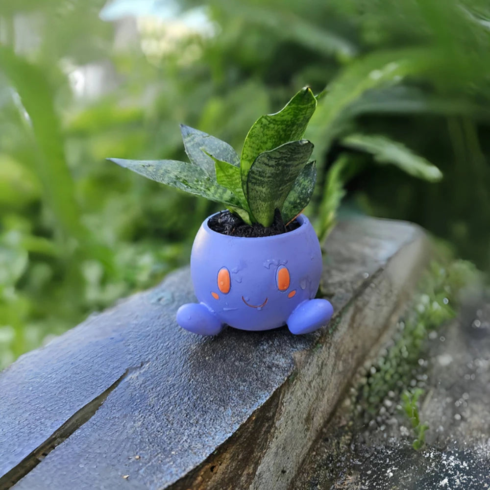 Desktop Cute Resin Decorative Flowerpot Cute Cartoon Shape Flowerpot Balcony Desktop Plant Decorative Flowerpot