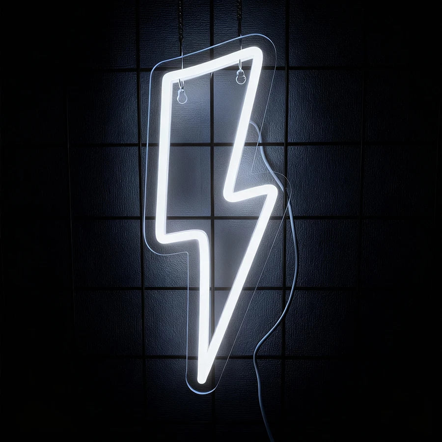 Neon Signs Lightning Bolt Neon Light Sign for Wall Decor,USB Led  Neon Sign for Bedroom, Birthday, Party, Wedding Decorations