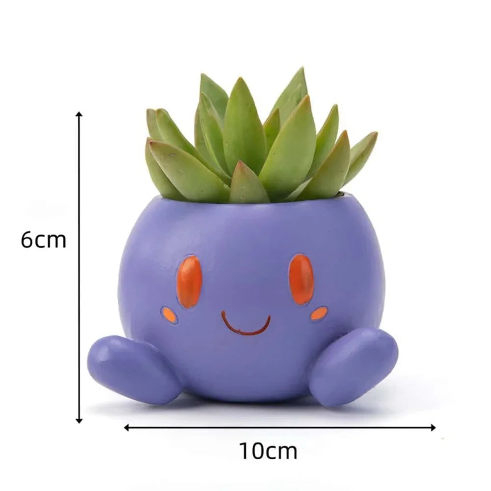 Desktop Cute Resin Decorative Flowerpot Cute Cartoon Shape Flowerpot Balcony Desktop Plant Decorative Flowerpot