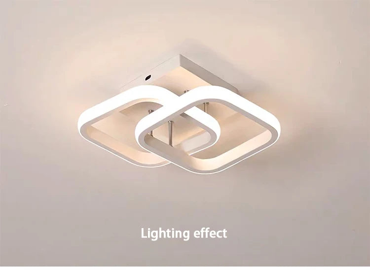 Modern Dual-Ring LED Ceiling Light – 25W/30W, Touch Switch