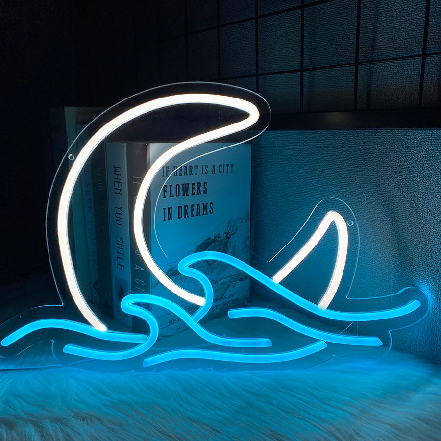 Xingyue Series Neon Signs, Bedroom Wall Wave Signs Led Lights, Used For Man Caves, Bedrooms, Living Rooms, Parties, Bars Decor.