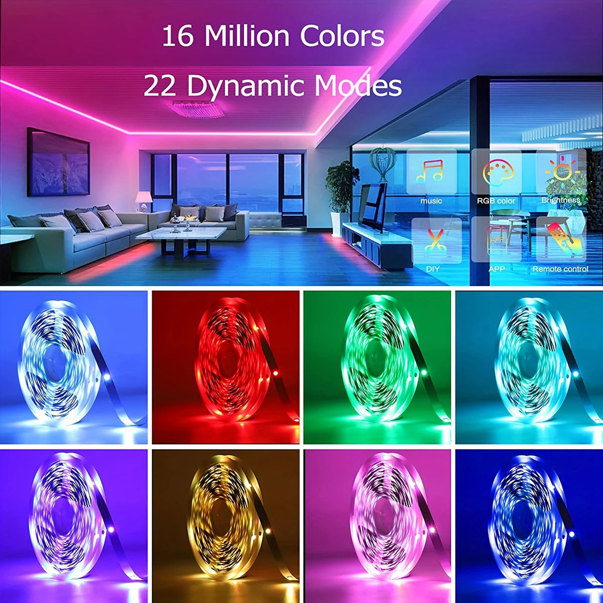 Music Sync RGB LED Strip Lights – 10m, 20m & 30m